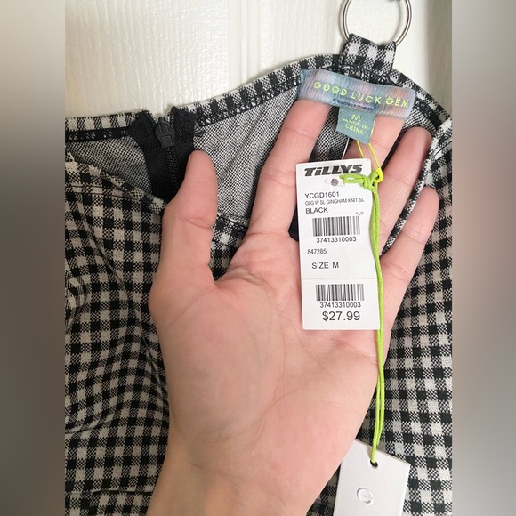 NWT Good Luck Gem Gingham Print Mini Dress Medium - Picture 8 of 9